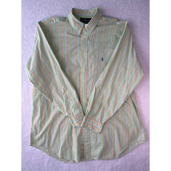 Ralph Lauren Classic Fit Mens Button Down Size 17 1/2 34/35 Long Sleeve Pony - Picture 1 of 6